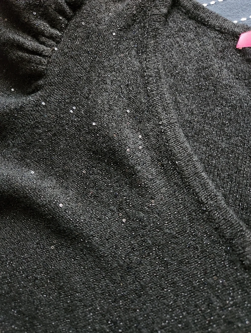 Lilly Pulitzer Navita Seqiun V Neck Sweater Metallic Black Size L/XL